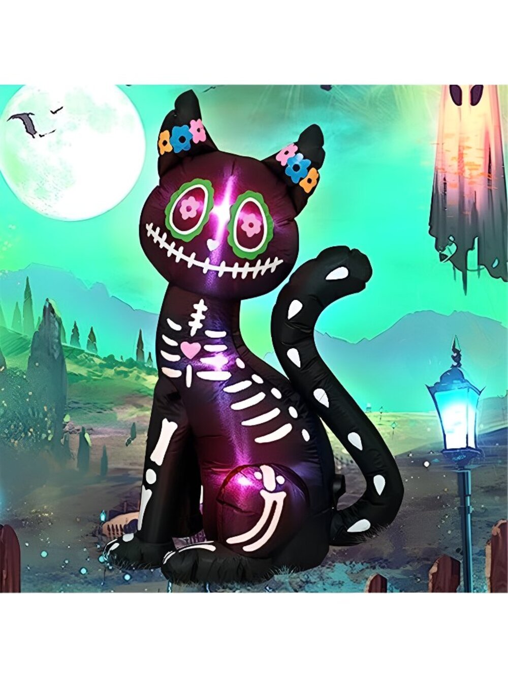 TRMESIA 4FT Halloween Inflatable Blow up Black Cat Outdoor Decoration